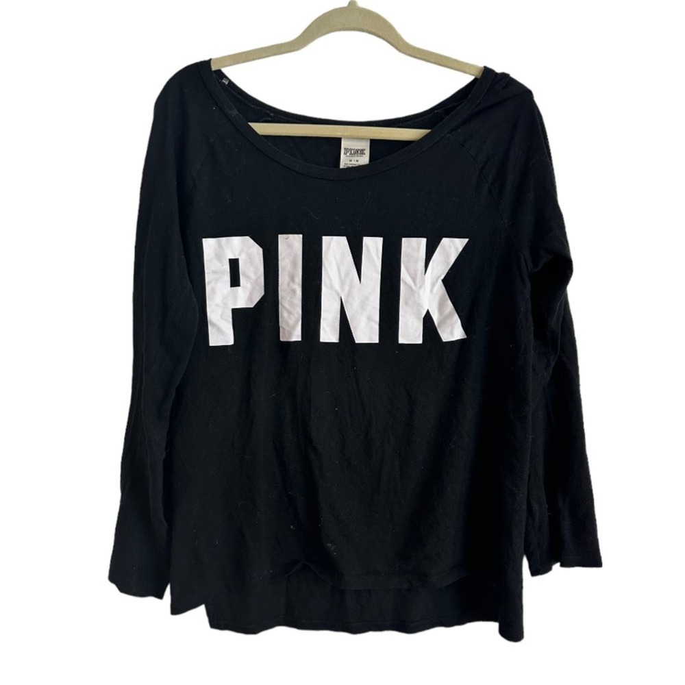 PINK by Victoria’s Secret Black and White Long Sleeve Shirt Size Medium